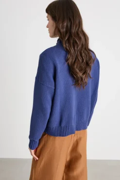 Maglia a spalla scesa - Blu