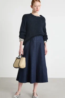 Maglia a spalla scesa - Blu