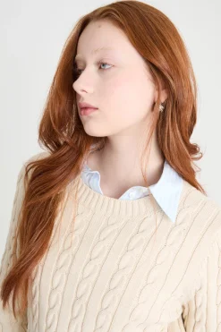 Maglia a trecce - Avorio
