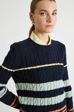 Maglia a trecce - Blu
