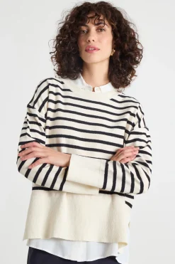 Maglia bouclé - Bianco Nero