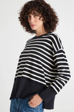 Maglia bouclé - Blu Bianco