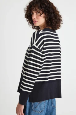 Maglia bouclé - Blu Bianco