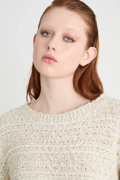 Maglia boxy con manica tre quarti - Bianco