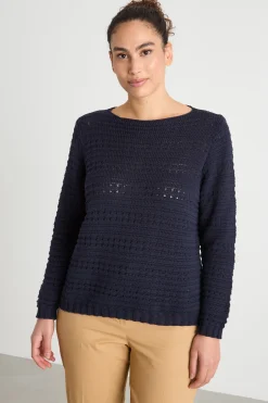 Maglia boxy traforata - Blu
