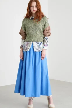 Maglia color block - Verde Rosa Grigio