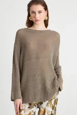 Maglia con ampia scollatura sulla schiena - Grigio