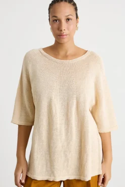 Maglia con ampio scollo a barchetta - Giallo