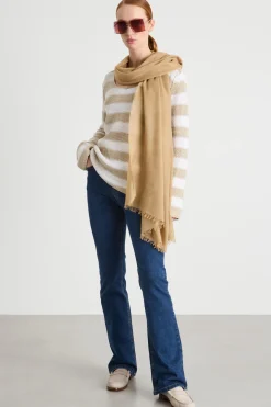 Maglia con ampio scollo - Beige White