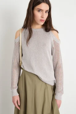 Maglia con aperture sulle spalle - Grigio