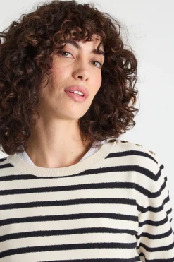 Maglia con bottoni - Bianco Nero