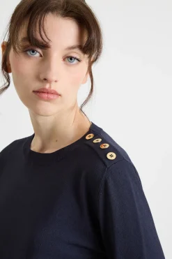 Maglia con bottoni - Blu