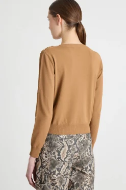 Maglia con bottoni - Cammello