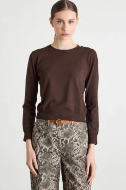 Maglia con bottoni - Marrone