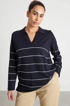 Maglia con colletto a polo - Blu