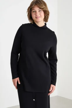 Maglia con collo a cratere - Nero