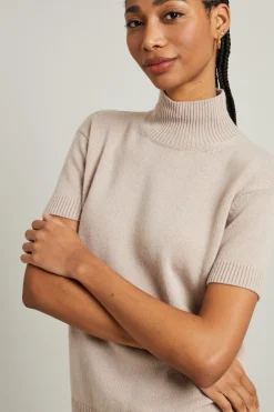 Maglia con collo alto - Sabbia