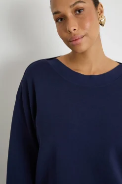 Maglia con con bottoni sulla spalla - Blu