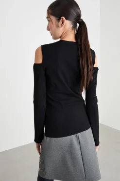 Maglia con cut-out sulle spalle - Nero