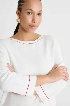 Maglia con dettagli a contrasto - Bianco