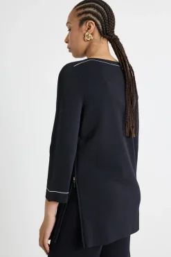 Maglia con dettagli a contrasto - Blu