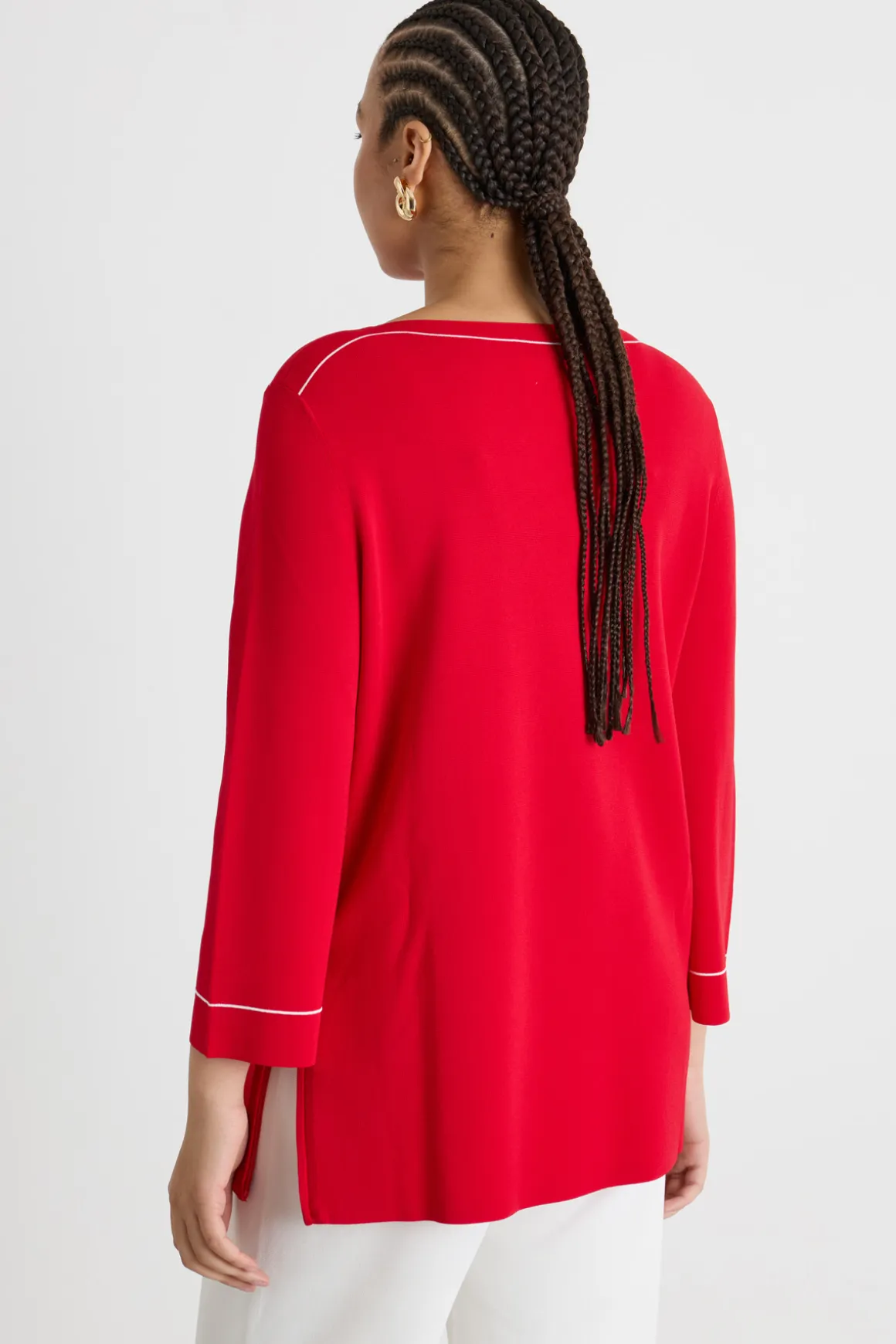 Maglia con dettagli a contrasto - Rosso