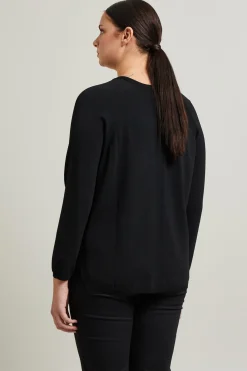 Maglia con dettagli a coste - Nero