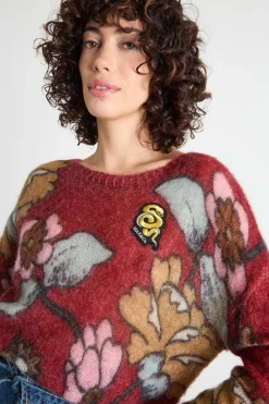 Maglia con fantasia - Rosso