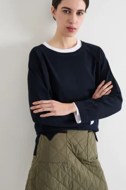 Maglia con fondo asimmetrico - Blu