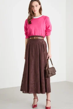 Maglia con fondo asimmetrico - Fuxia