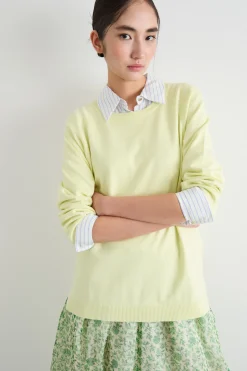 Maglia con fondo asimmetrico - Giallo