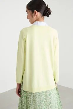 Maglia con fondo asimmetrico - Giallo