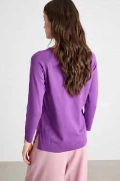 Maglia con fondo asimmetrico - Viola