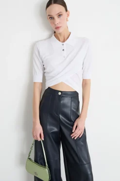 Maglia con fondo incrociato - Bianco