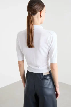 Maglia con fondo incrociato - Bianco