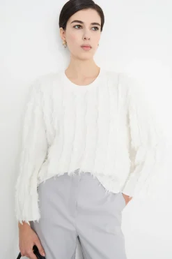 Maglia con frange - Bianco