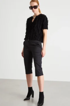 Maglia con frange - Nero