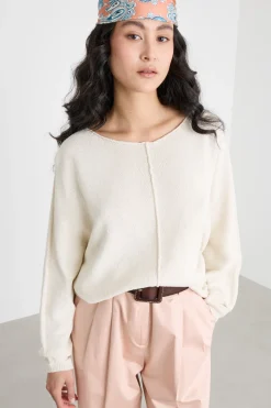 Maglia con manica a kimono - Bianco