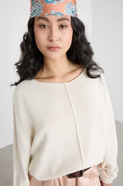 Maglia con manica a kimono - Bianco
