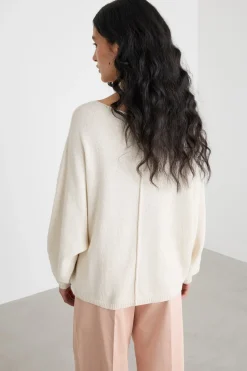 Maglia con manica a kimono - Bianco