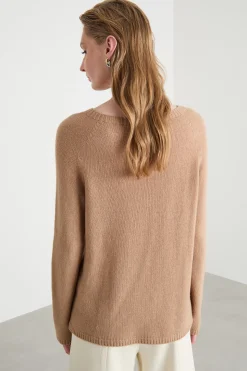 Maglia con maniche a raglan - Cammello