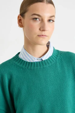 Maglia con maniche a spalla scesa - Verde