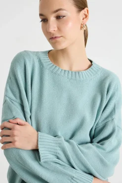 Maglia con maniche a spalla scesa - Verde