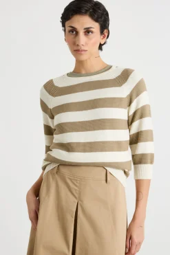 Maglia con maniche a tre quarti - Bianco Cammello