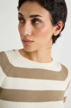 Maglia con maniche a tre quarti - Bianco Cammello