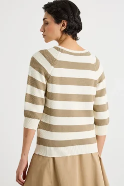 Maglia con maniche a tre quarti - Bianco Cammello