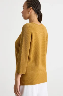 Maglia con maniche a tre quarti - Giallo