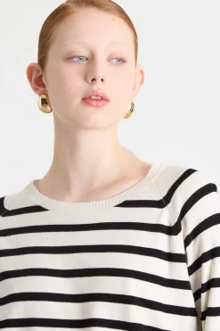 Maglia con maniche raglan - Bianco Nero
