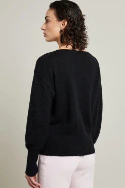 Maglia con micro strass - Nero