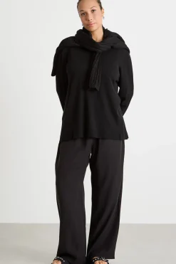 Maglia con nervature - Nero